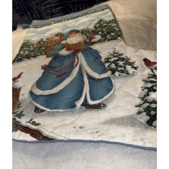 Christmas Stocking Blue With Santa And Toy Sack - Picture 4 of 9